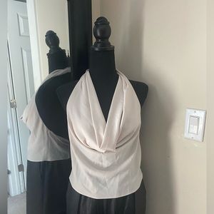 Halter neck blouse in beige
